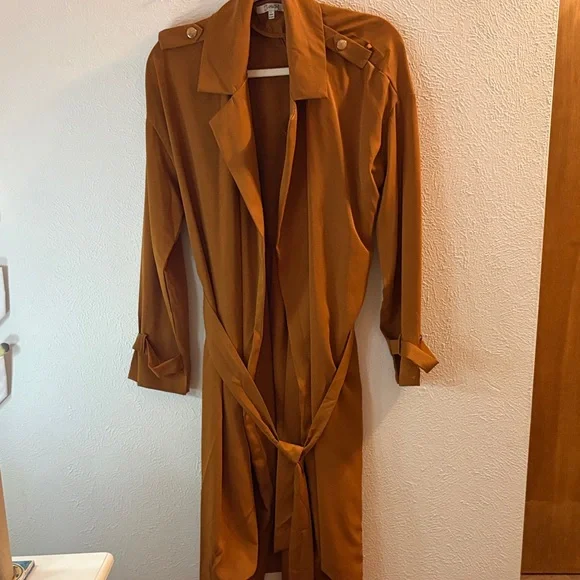 Francesca's Collections Brown Trench Coat - Picture 1 of 1